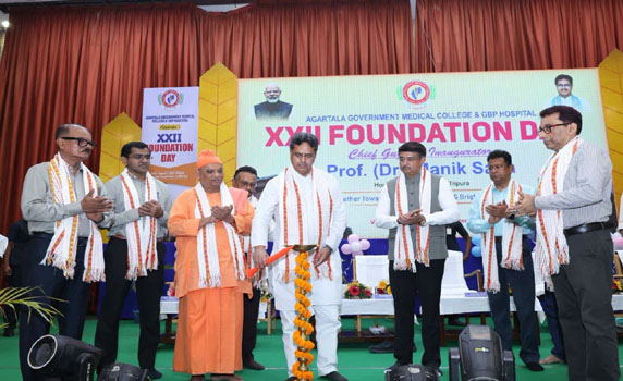 Tripura CM Dr. Manik Saha attends Foundation Day celebration of AGMC and GBP Hospital in Agartala. 